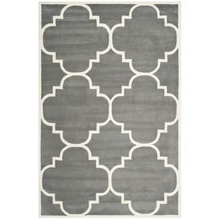 Safavieh Handmade Moroccan Chatham Canvas backed Dark Gray Wool Rug (8 X 10)