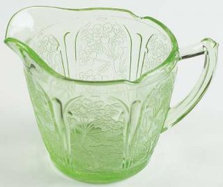 Jeannette Cherry Blossom Green Creamer   Green               Depression Glass