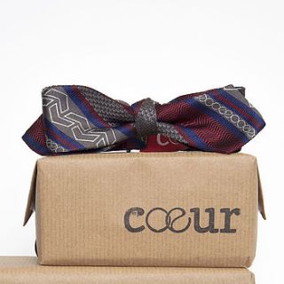 british silk oxford bow tie in chevron by coeur menswear