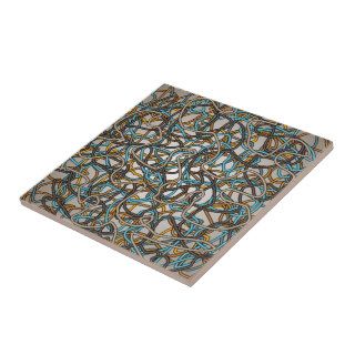Abstract Tangled Threads Ceramic Tile