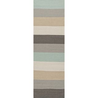 Handmade Flat Weave Stripe Pattern Multicolor Rug (26 X 8)