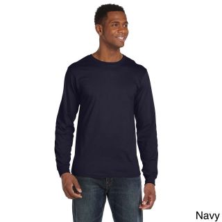 Anvil Anvil Mens Ringspun Long Sleeve T shirt Navy Size XXL