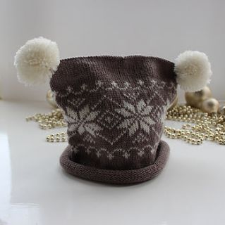 childrens fairisle pompom hat by yummy art and craft