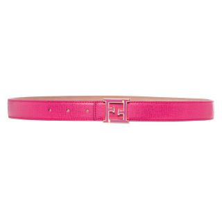 Fendi Crayons Pink Saffiano Leather Belt