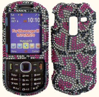 Nightly Hearts Full Diamond Bling Case Cover for Samsung Messager 3 III R570 Cell Phones & Accessories
