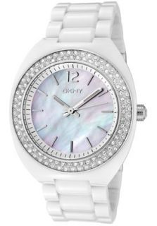 DKNY NY8095  Watches,Womens White Crystal White Mother Of Pearl Dial White Plastic, Casual DKNY Quartz Watches