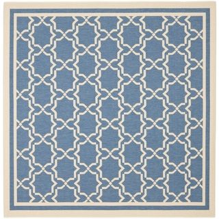 Safavieh Indoor/outdoor Courtyard Blue/beige Stain resistant Rug (710 Square)