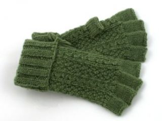 World Finds Harper Fingerless Woolen Gloves Fair Trade One Size Grass