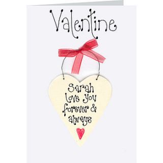 personalised valentine's card by country heart