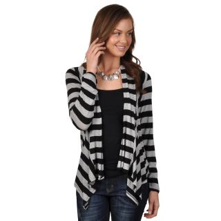 Hailey Jeans Co Hailey Jeans Co. Juniors Striped Long Sleeve Open Front Cardigan Black Size S (1  3)