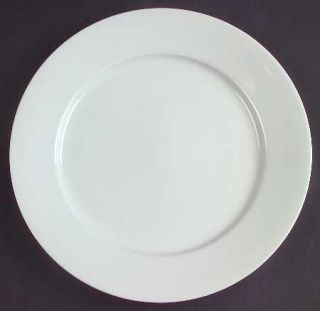 Block China Lisboa White Luncheon Plate, Fine China Dinnerware   All White, Rim