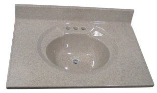 Crane Plumbing 8314 41 Astra Lav Cultured Marble Lavatory Vanity Top with Recessed Sink, Beige    