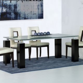 Star International Tiffany Dining Table with Crackle Glass