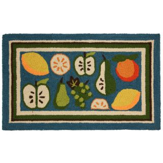 Mohawk Home Fruit and Slices 18 in x 30 in Rectangular Blue Transitional Accent Rug