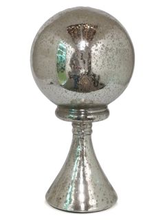 Mercury Glass Orb Finial by Three Hands
