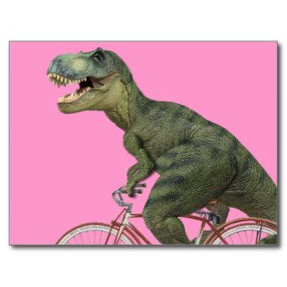 Tyrannosaurus T.Rex Dinosaur Bicycle Cycling Post Card