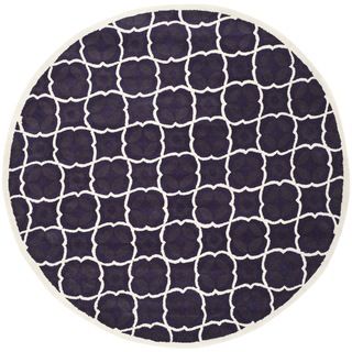 Safavieh Handmade Moroccan Chatham Purple Wool Area Rug (7 Round)