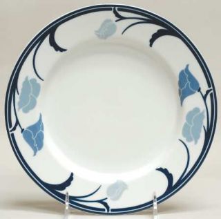 Dansk Belles Fleurs Blue Salad Plate, Fine China Dinnerware   Tivoli Line, Blue