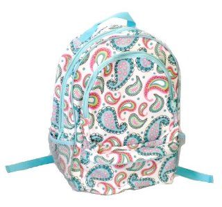 White Paisley Backpack Book Bag w/Padded Shoulder Straps Computers & Accessories