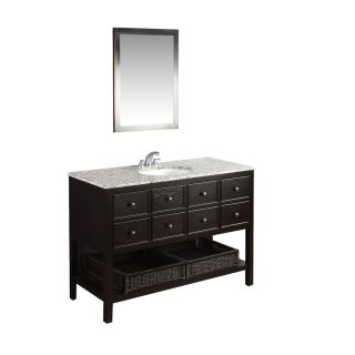 Simpli Home Burnaby 49 in x 21.5 in Espresso Undermount Single Sink Bathroom Vanity with Granite Top