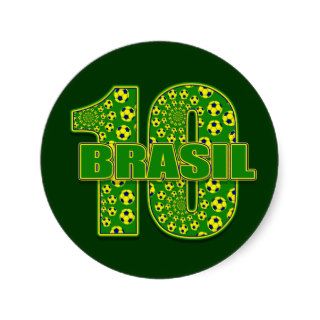 Brasil 10   Brazil number 10 soccer futbol gifts Stickers