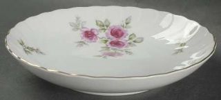 Lynmore Romance Coupe Soup Bowl, Fine China Dinnerware   Swirled Border,Pink Ros