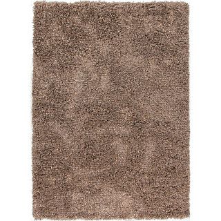 Hand woven Shags Abstract Pattern Brown Rug (76 X 96)