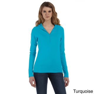 Bella Womens Cotton/ Spandex Half zip Hooded Pullover Sweater Blue Size XXL (18)