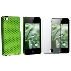 Green Case/ Anti glare LCD Protector for Apple iPod Touch 4 Cases
