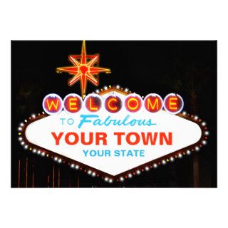 Las Vegas Sign Custom Invitation