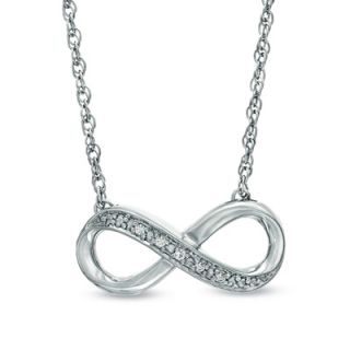 Diamond Accent Infinity Necklace in Sterling Silver   Zales
