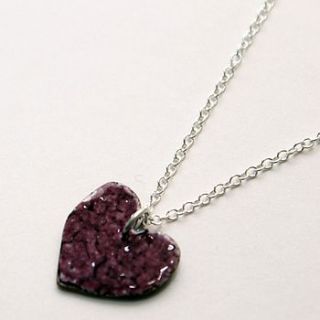 heart enamel necklace by lora wyn