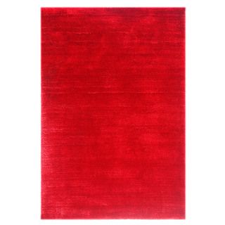 Handmade Red/ Orange Solid Pattern Polyester Rug (56 X 86)