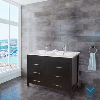 Vigo Vigo 48 inch Maxine Double Bathroom Vanity Black Size Double Vanities