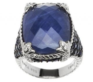 Judith Ripka Sterling 1.85ct Gemstone Monaco Sapphire Ring —