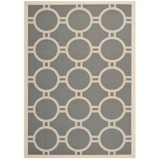Safavieh Courtyard Anthracite/beige Indoor/outdoor Circle Pattern Rug (53 X 77)