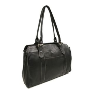Womens Piel Leather Ladies Buckle Laptop Tote 2739 Black Leather