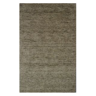 Handmade Beige/ Brown Solid Pattern Wool/ Viscose Rug (4 X 6)