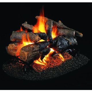 Peterson Real Fyre 18 Inch Charred American Oak See Thru Log Set With Vented G4 Burner   Gas Logs