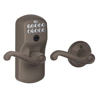Schlage FE575 PLY 613 FLA Plymouth Keypad Entry with Auto Lock and Flair Levers, Oil Rubbed Bronze   Door Levers  