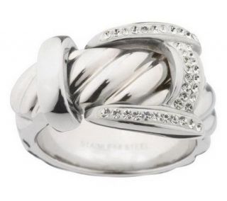 Steel by Design Crystal Buckle Ring —