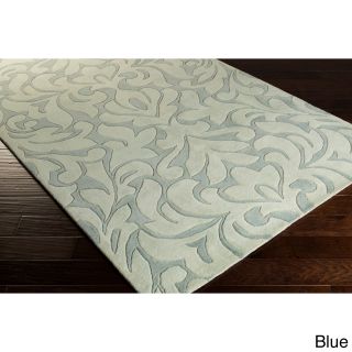 Surya Candice Olson Modern Classics Hand tufted Contemporary Grey Floral Rug (9 X 13) Blue Size 9 x 13