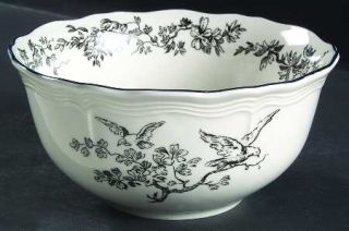 Tabletops Unlimited New England Toile Black (Gamebirds) 6 Mixing Bowl, Fine Chi