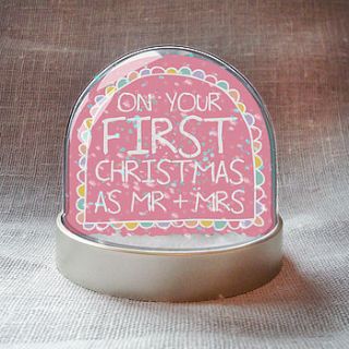 'first christmas as mr and mrs' snowglobe by sarah catherine designs