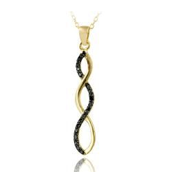 DB Designs 18k Gold over Silver Black Diamond Accent Infinity Necklace Enduring Jewels Diamond Necklaces