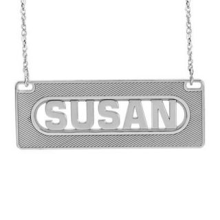 Rectangular Nameplate Necklace in Sterling Silver (8 Characters
