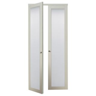 ReliaBilt Full Lite 36 in x 6 ft 8 1/2 in White Composite Pivot Closet Doors