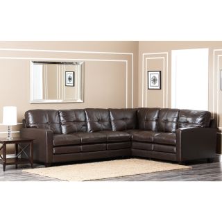 Abbyson Living Sienna Premium Top Grain Leather Sectional Sofa