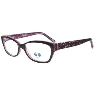 Michelle Lane ML806 Damask Black Purple Prescription Eyeglasses Michelle Lane Prescription Glasses