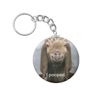 Goat pooping key chain